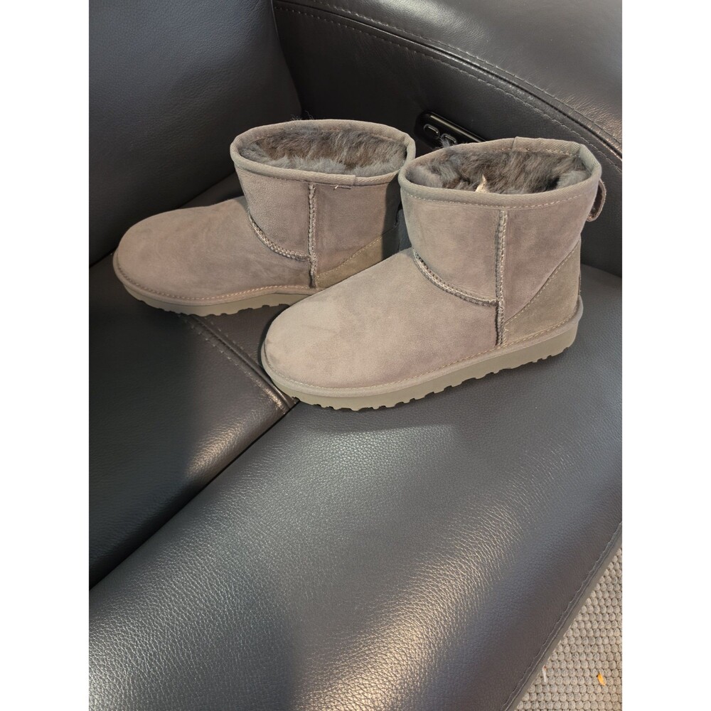 NWOT UGG Classic Mini Ankle Suede Boots Color Shade gray Women's US 7